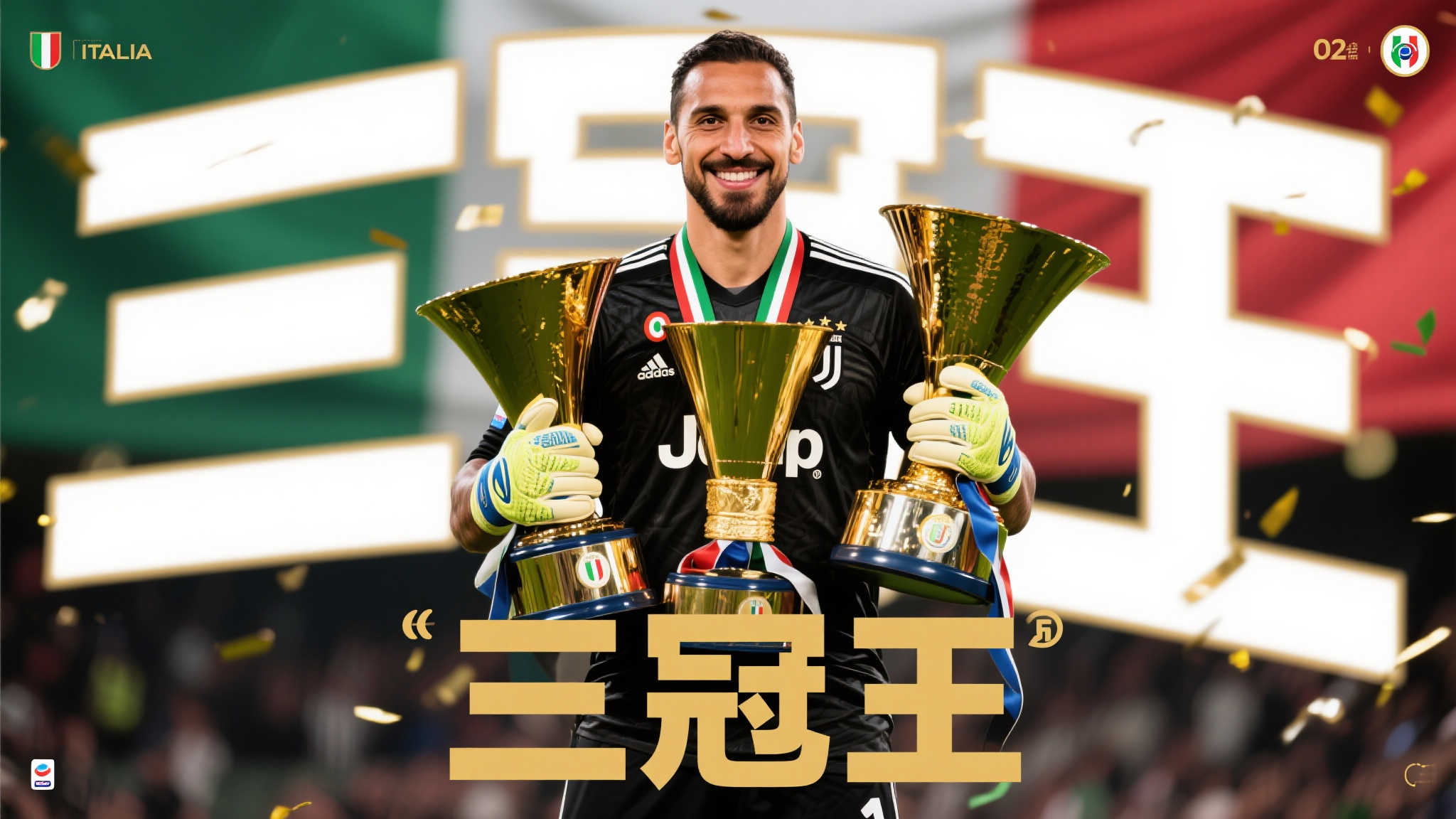 三冠荣耀:多纳鲁马社媒分享历史时刻 在意大利门神多纳鲁马的职业生涯中,胜利与荣誉已成为